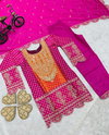 OC 186 Heavy Chinon Silk With Embroidery Work Top With Pant Dupatta Wholesale Suppliers In India